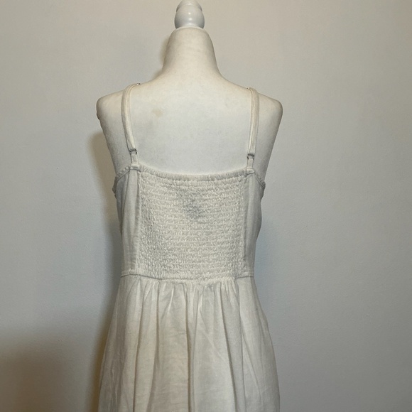 Universal Thread White Button-Front Linen Midi Dress Size Large - Picture 6 of 13